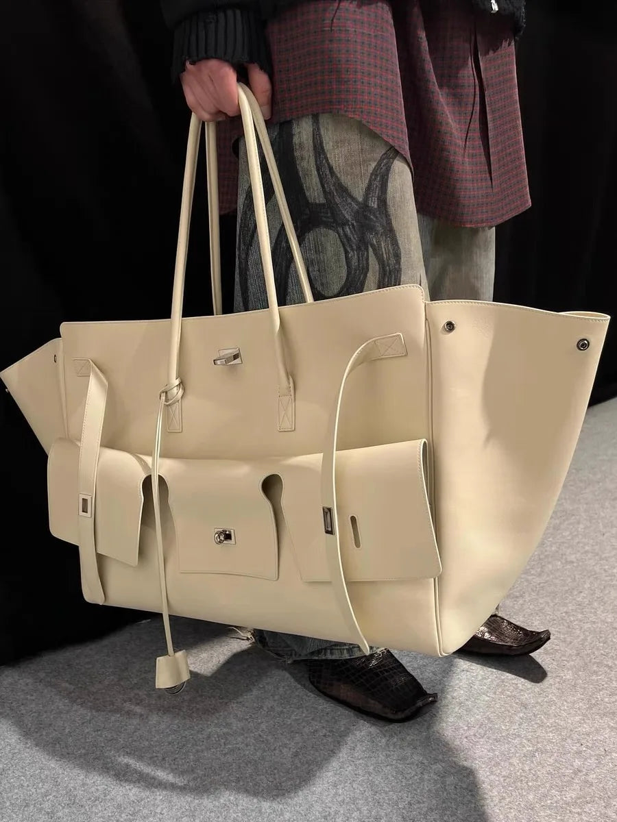 New Women's Large Capacity Luggage Travel Bag 2025 Soft PU Luxury Designer Wallets and Handbags Ladies Shopping Shoulder Bag