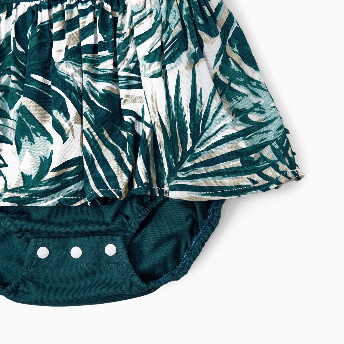 Family Matching Sets Leaf Pattern Beach Shirt or Drawstring Front Spliced Floral High-Low Dress