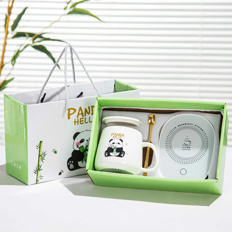 Panda mug ceramic cup birthday gift towel cup gift opening gift