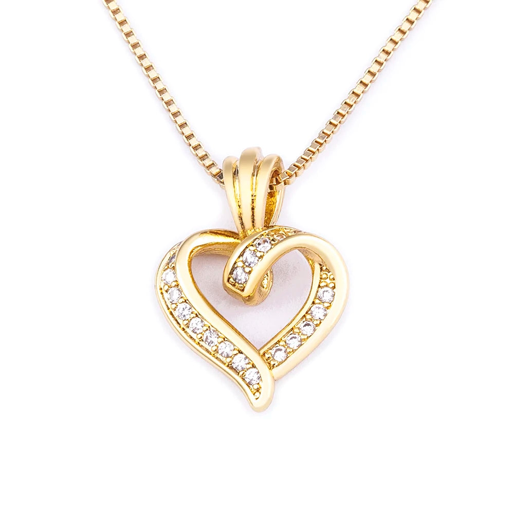 Fashion Creative Spiral Design Heart Pendant Necklace For Women Lovers Clavicle Chain Chocker Female Cute Zircon Jewlery