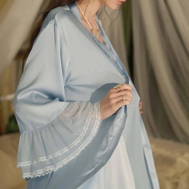 Sexy Pajamas Straps Nightdress Loungewear Women Sleepwear Lace Deep V-Neck Nightgown Split Hem Soft Lingerie Female Home Clothes