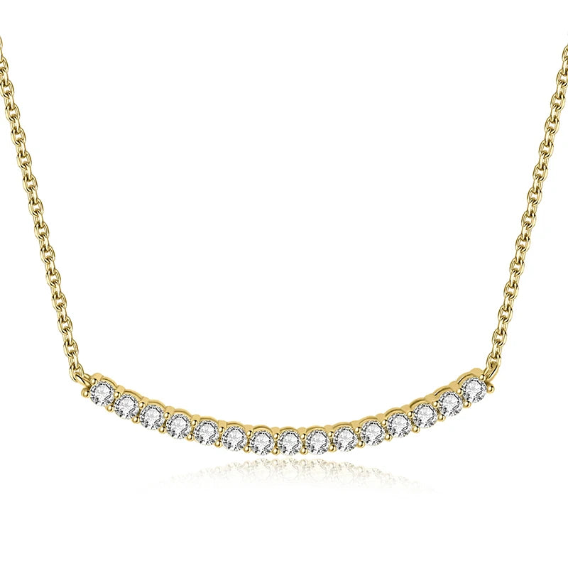 JewelryPalace 5A Cubic Zirconis 925 Sterling Silver Necklace for Woman Luxury Choker 45cm Yellow Gold Plated Fashion Gift