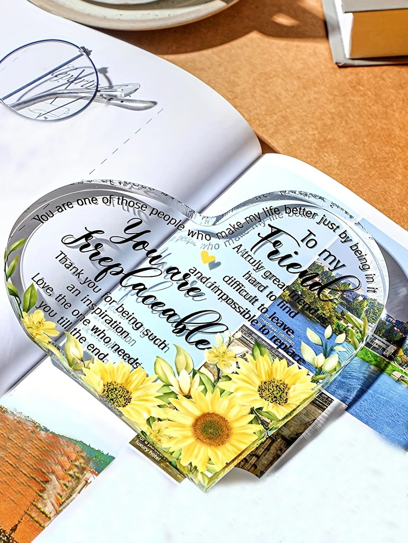 1pc Acrylic Friendship Plaque Sunflower Friendship Gift Birthday Gift Party Decoration Wedding Gift Christmas Gift