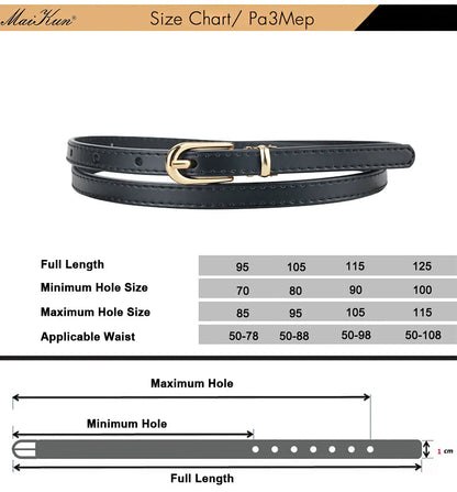 Women Belts Alloy Pin Buckle Genuine Leather Thin Belt Female Waistband for Jeans Dresses Pants