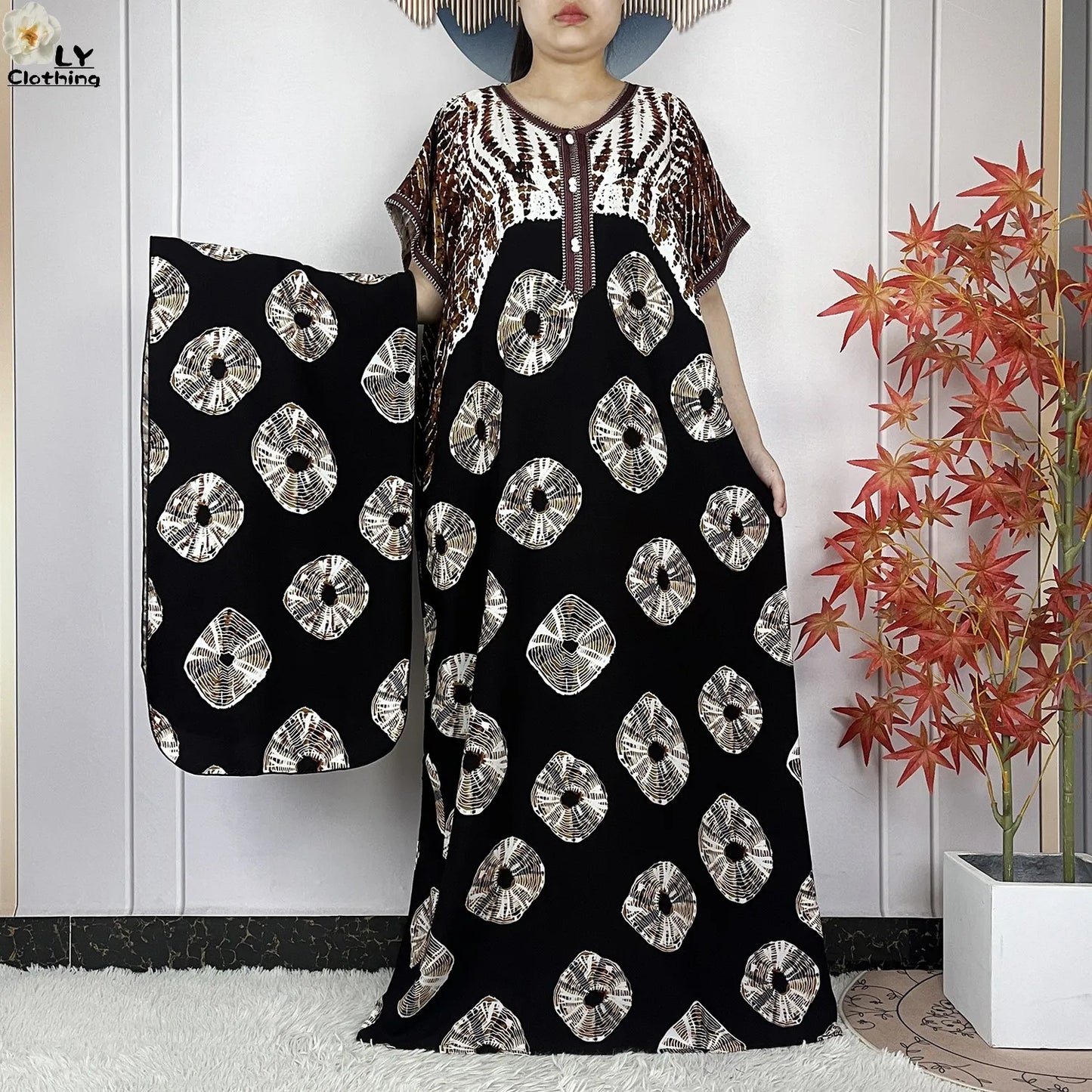 New Style African Abaya Fashion Clothes Summer Short Sleeve Dashiki Dresses Loose Boubou Maxi African Islam Women Casual Dress