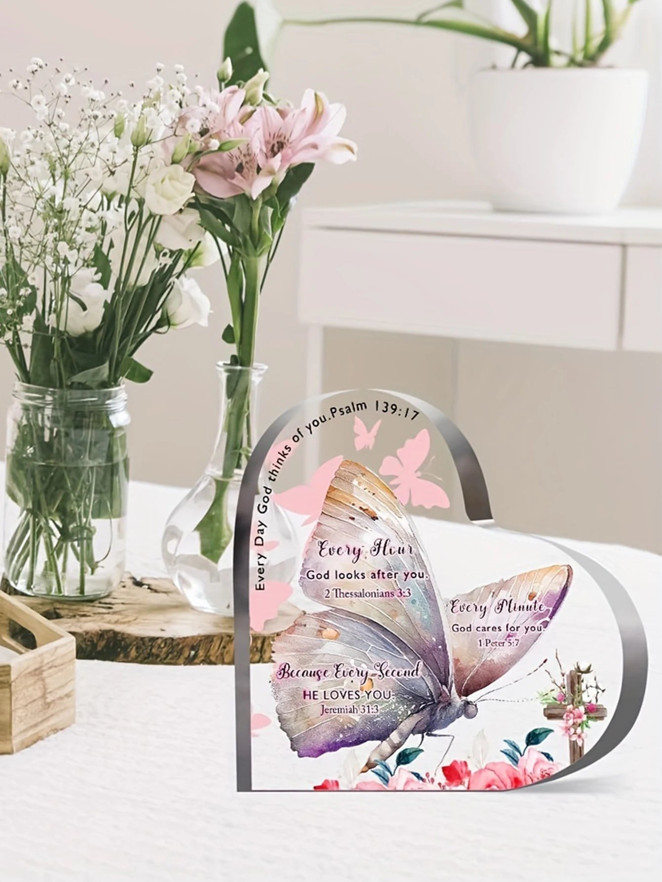 1pc Acrylic Christian Women Gift Bible Inspiration Gift Love Religious Gift Birthday Gift Women Friendship Gift Desktop Ornament