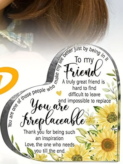 1pc Acrylic Friendship Plaque Sunflower Friendship Gift Birthday Gift Party Decoration Wedding Gift Christmas Gift
