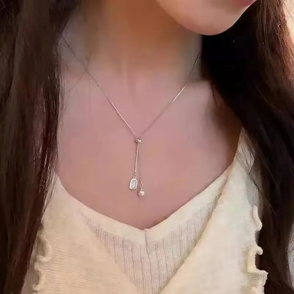 925 Sterling Silver Necklaces For Women Simple Chain Fashion Minimalist Pendant Necklaces Adjustable Necklace Birthday Gift