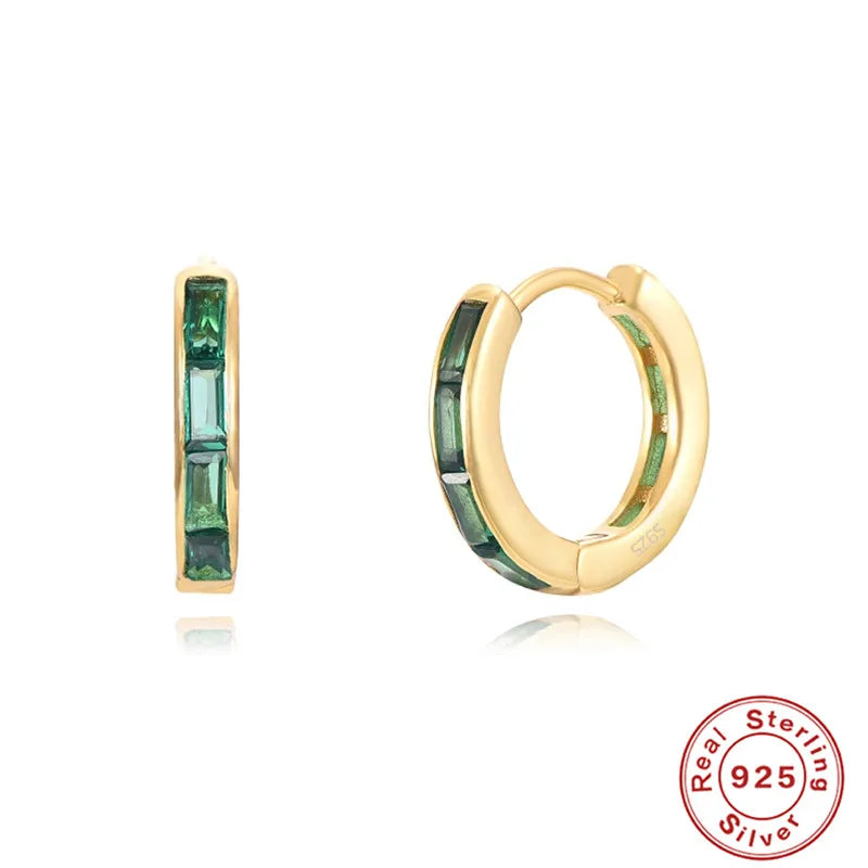 Simple Luxury Circle Zircon Earring 925 Sterling Silver Crystal CZ Hoop Earrings for Women Gold Silver Fashion Jewelry