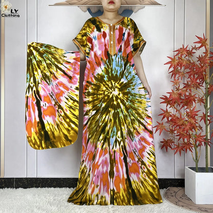 New Style African Abaya Fashion Clothes Summer Short Sleeve Dashiki Dresses Loose Boubou Maxi African Islam Women Casual Dress