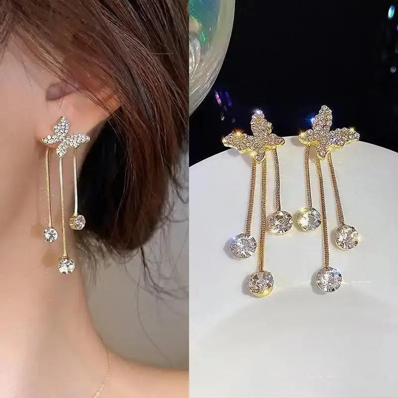 925 Silver Needle Korean Fashion Crystal Heart Earrings For Women Jewelry 2025 Trending New Luxury Women's Hoop Earrings Brincos