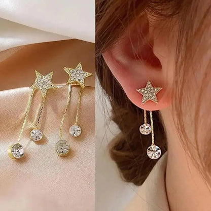 925 Silver Needle Korean Fashion Crystal Heart Earrings For Women Jewelry 2025 Trending New Luxury Women's Hoop Earrings Brincos