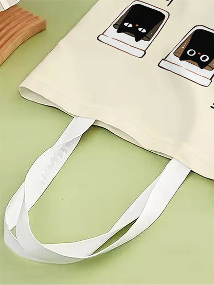 1pc,Three Small Handbags, Reusable Fashion Handbags, Multi functional Handbags, Printed Canvas Shopping Bags