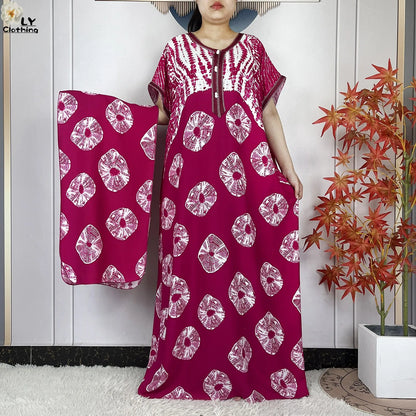 New Style African Abaya Fashion Clothes Summer Short Sleeve Dashiki Dresses Loose Boubou Maxi African Islam Women Casual Dress