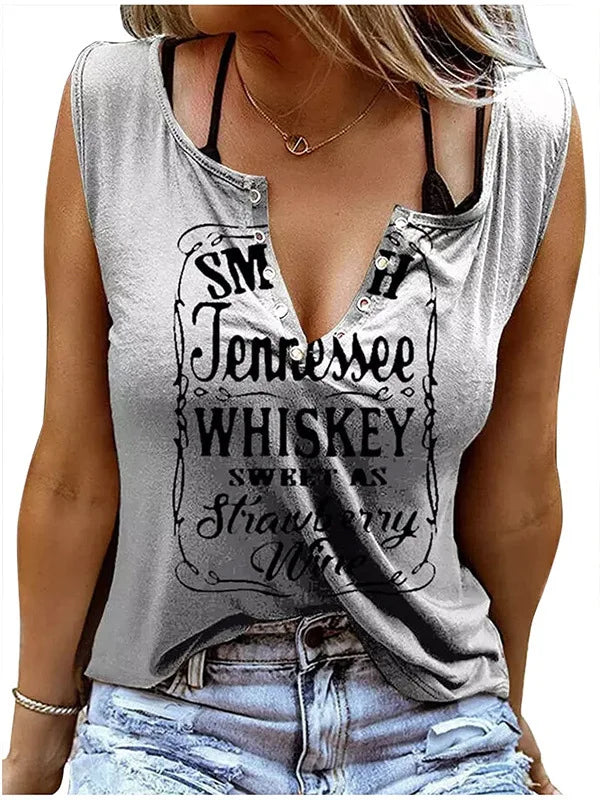Letter Print Casual Tanks Tops For Women Fashion Slim Black Sleeveless Top Female Clothing Summer
