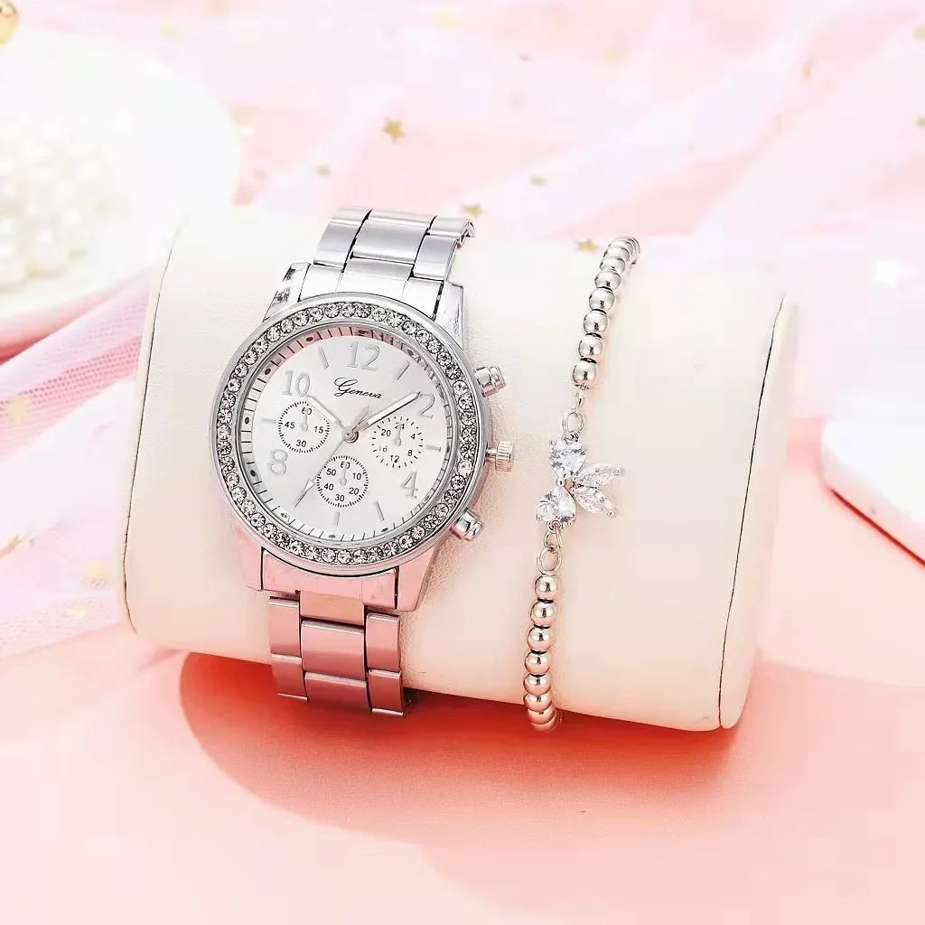 Women  Watches Geneva Classic Rhinestone Watch Women Watches Ladies Fashion Gold Watch Clock