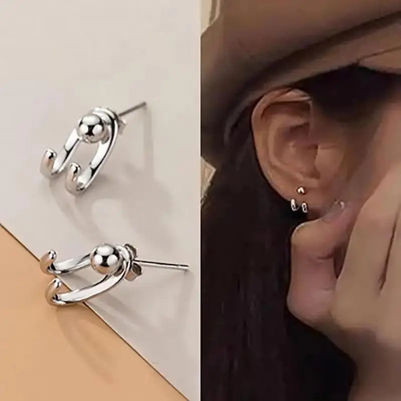 925 Silver Needle Korean Fashion Crystal Heart Earrings For Women Jewelry 2025 Trending New Luxury Women's Hoop Earrings Brincos