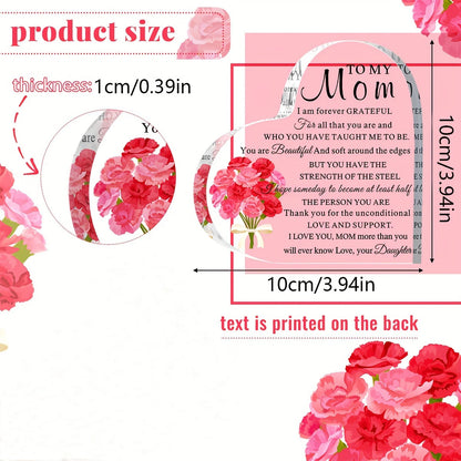1pc Acrylic Mum Gift for Mum Birthday Gift for Mum Meaningful Gift Acrylic Heart Shaped Memorial Anniversary Gift