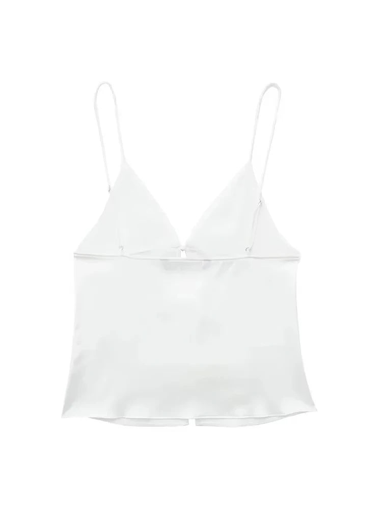 V Neck Tank Tops for Women, Thin Straps, Female Cami, Front Tie, Sexy, Fashion