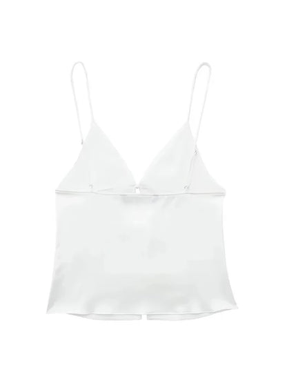 V Neck Tank Tops for Women, Thin Straps, Female Cami, Front Tie, Sexy, Fashion