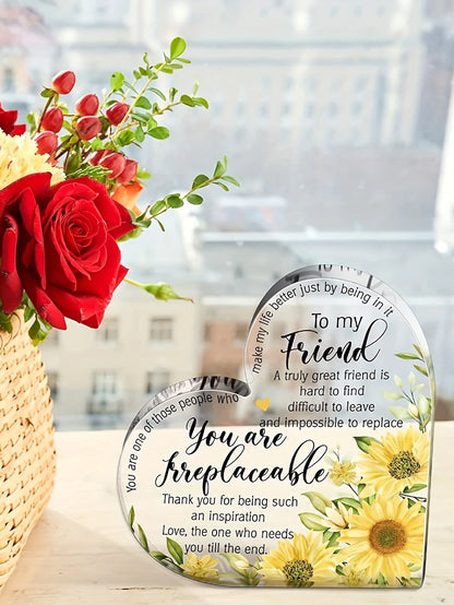 1pc Acrylic Friendship Plaque Sunflower Friendship Gift Birthday Gift Party Decoration Wedding Gift Christmas Gift