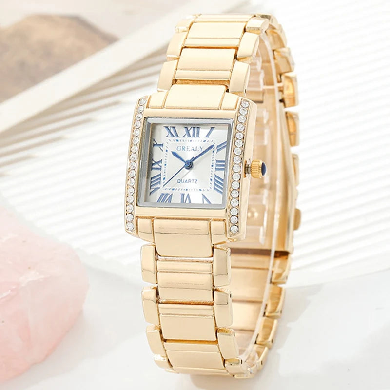 New Fashion Roman Scale Women Watches Luxury Ladies Wristwatch Quartz Watch Rhinestone Men Women Watches Relogio Feminino Clocks