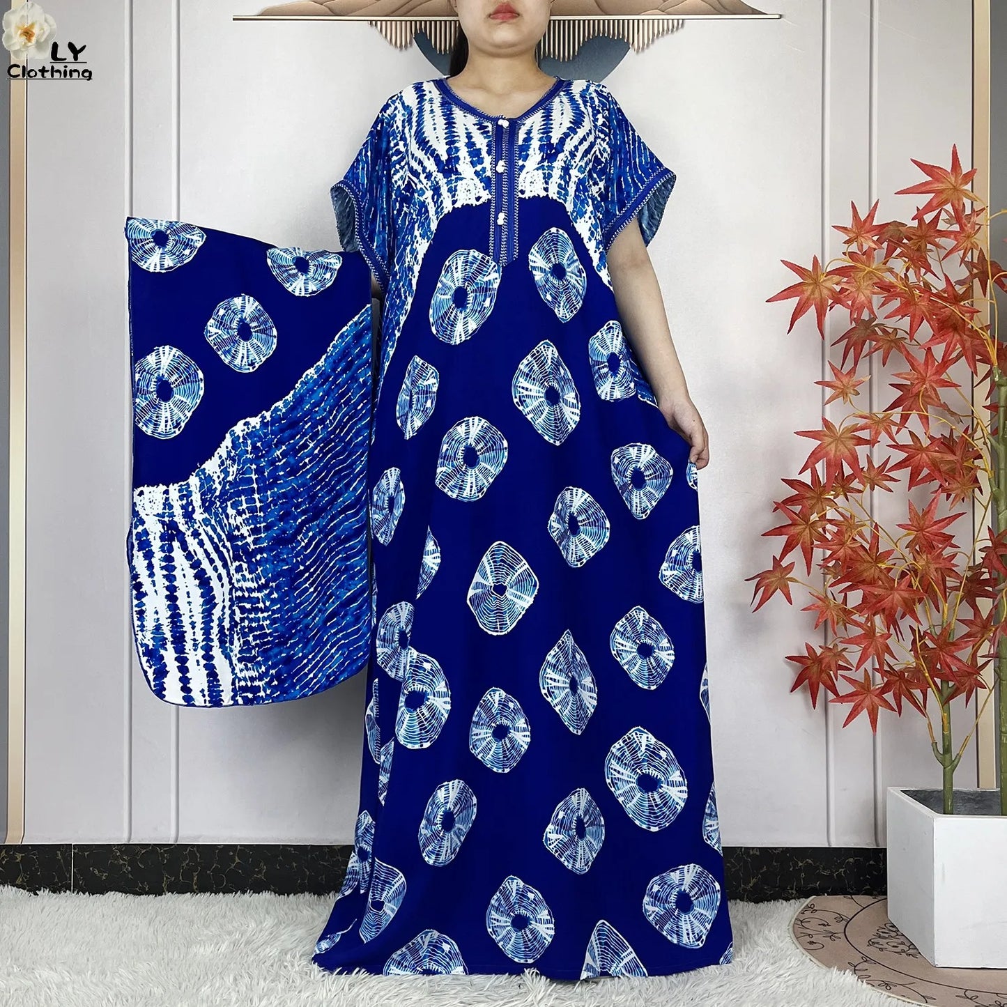 New Style African Abaya Fashion Clothes Summer Short Sleeve Dashiki Dresses Loose Boubou Maxi African Islam Women Casual Dress