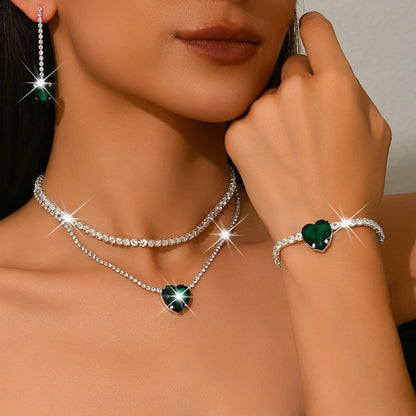 Sterling Silver Heart Necklace Charms Delicate Geometric Shape Pendant Party Gift For Women Fashion Jewelry