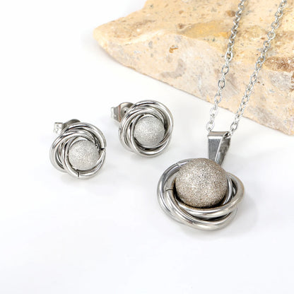 Trendy Jewelry Set Stainless Steel Silver/Gold Color Woman/Men Wholesale Heart Pendant Necklace Earings Bridal Sets