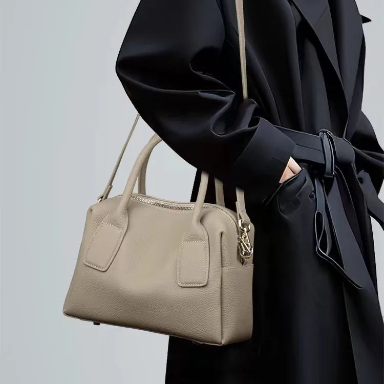 Baiye genuine leather women's bags, handbags, high-quality cowhide handbags, fashionable shoulder bags