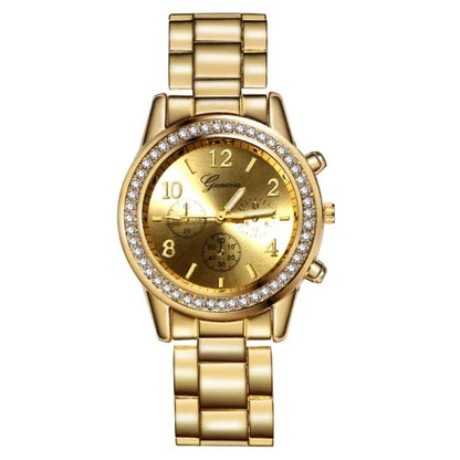 Women  Watches Geneva Classic Rhinestone Watch Women Watches Ladies Fashion Gold Watch Clock