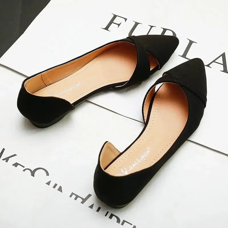 Lastest Shoes For Women Fashion Woman Flats Pointed Toe Hot Trendy Offer Genuine Mark Luxury Brand Cheap Clearance