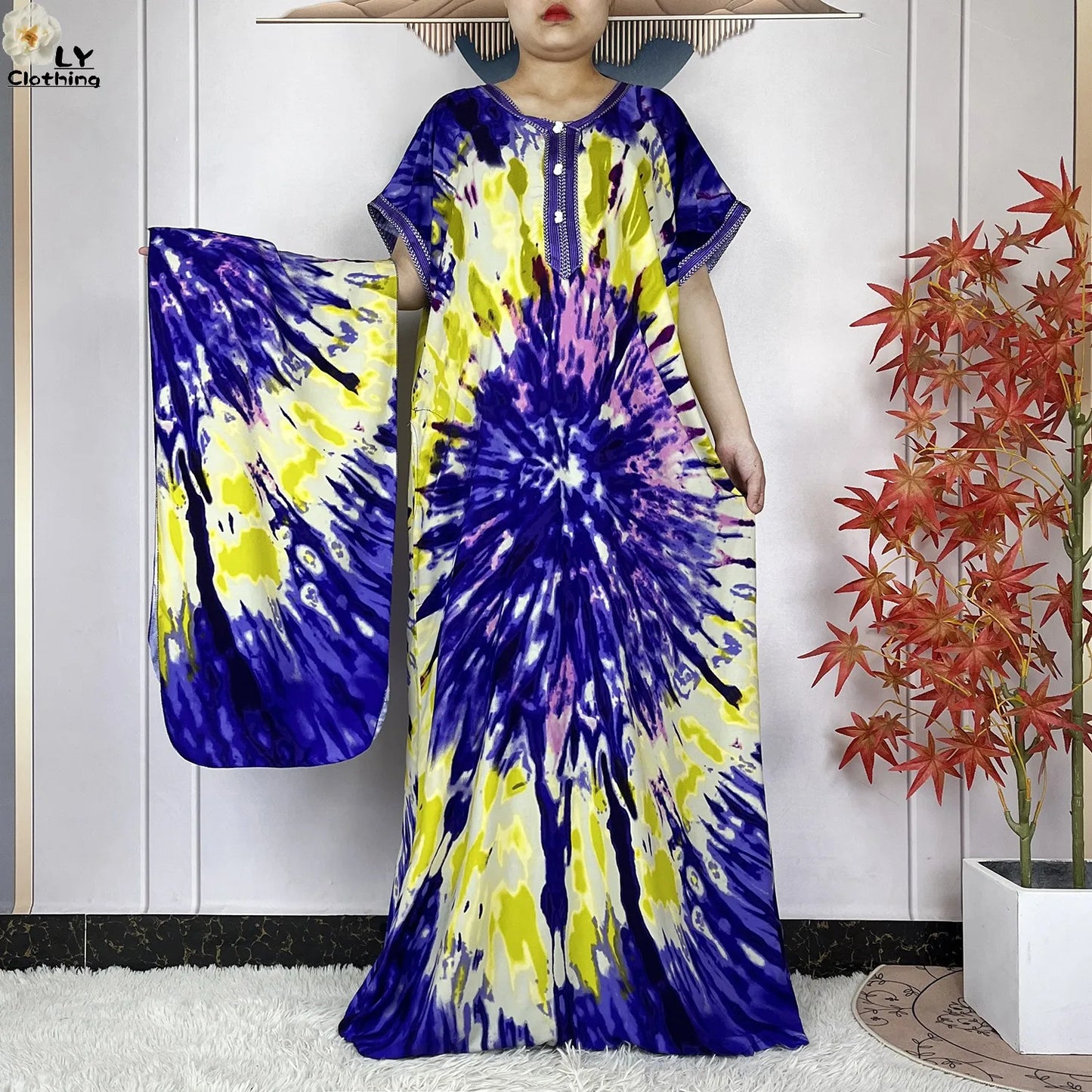 New Style African Abaya Fashion Clothes Summer Short Sleeve Dashiki Dresses Loose Boubou Maxi African Islam Women Casual Dress