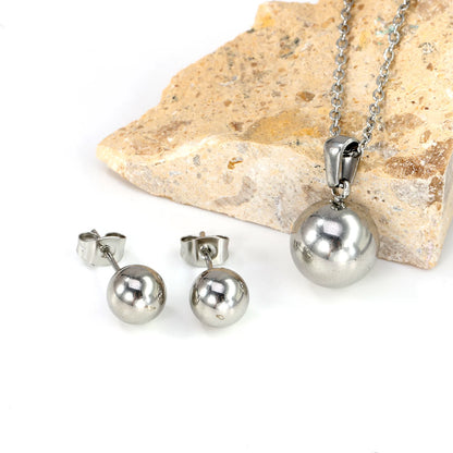 Trendy Jewelry Set Stainless Steel Silver/Gold Color Woman/Men Wholesale Heart Pendant Necklace Earings Bridal Sets