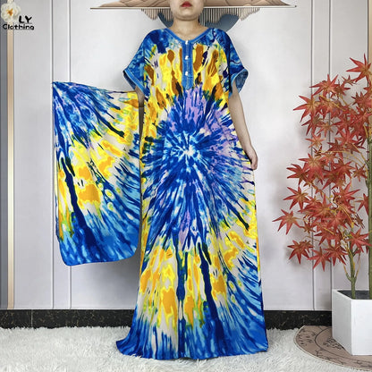 New Style African Abaya Fashion Clothes Summer Short Sleeve Dashiki Dresses Loose Boubou Maxi African Islam Women Casual Dress