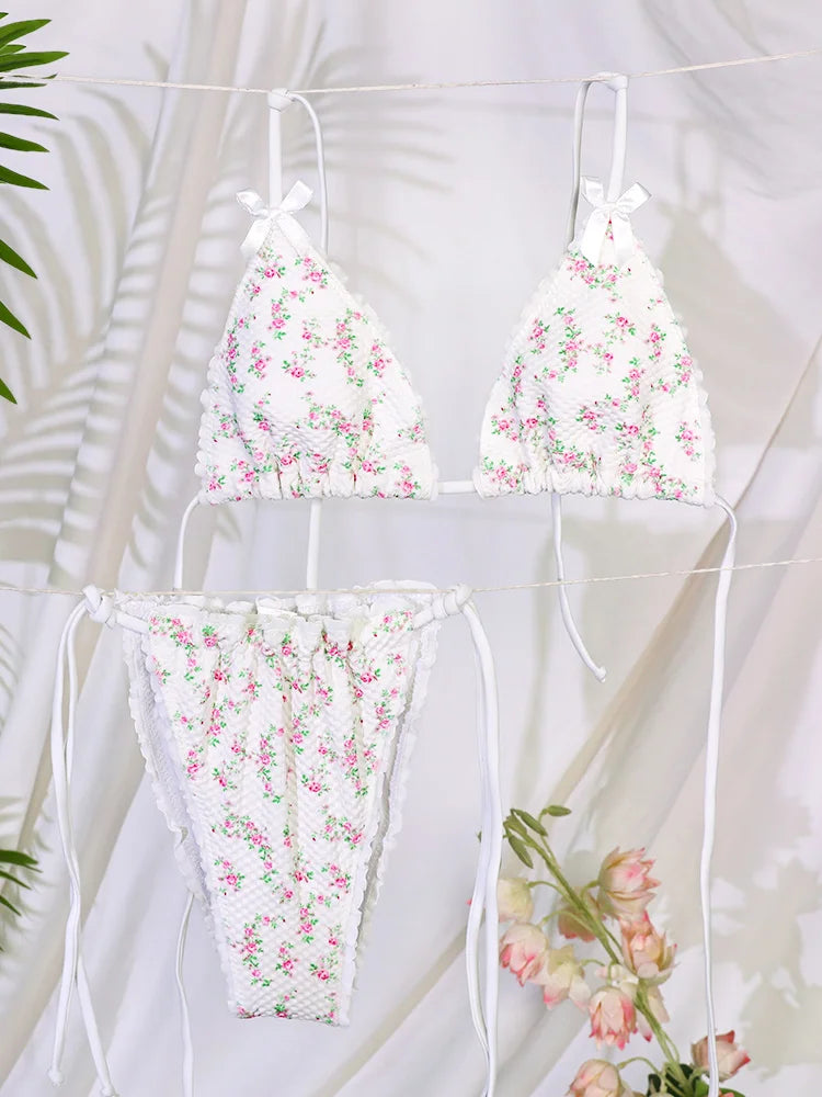 Bikinis Sexy String Swimsuit Female Triangle Cup Type Bathing Suit Women Swimwear  Bandage Bikini