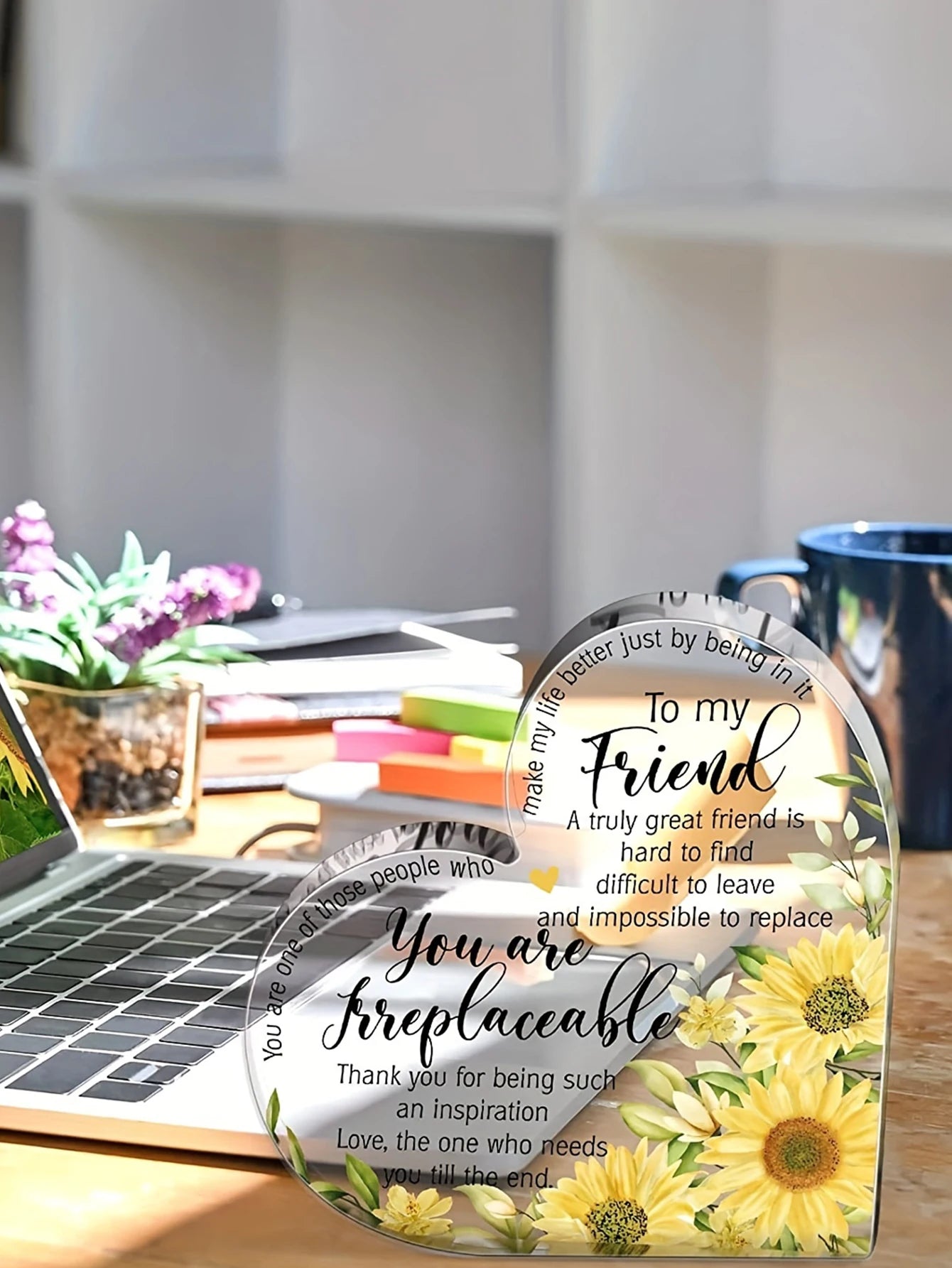 1pc Acrylic Friendship Plaque Sunflower Friendship Gift Birthday Gift Party Decoration Wedding Gift Christmas Gift