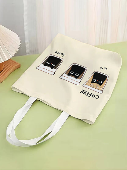 1pc,Three Small Handbags, Reusable Fashion Handbags, Multi functional Handbags, Printed Canvas Shopping Bags