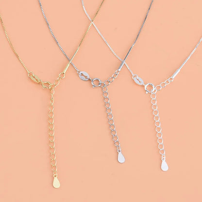 925 Sterling Silver Necklace Women DIY Beaded Box Chain Thread Necklace Bare Chain Twist Chain Swivel Chain
