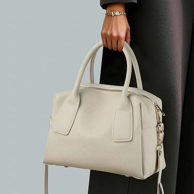 Baiye genuine leather women's bags, handbags, high-quality cowhide handbags, fashionable shoulder bags