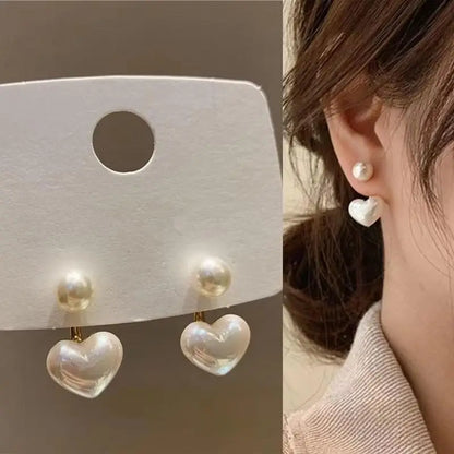 925 Silver Needle Korean Fashion Crystal Heart Earrings For Women Jewelry 2025 Trending New Luxury Women's Hoop Earrings Brincos