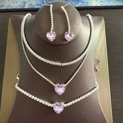 Sterling Silver Heart Necklace Charms Delicate Geometric Shape Pendant Party Gift For Women Fashion Jewelry