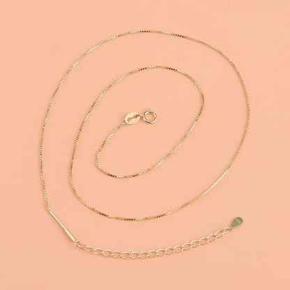 925 Sterling Silver Necklace Women DIY Beaded Box Chain Thread Necklace Bare Chain Twist Chain Swivel Chain