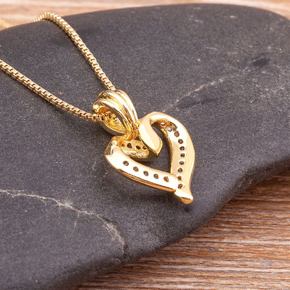 Fashion Creative Spiral Design Heart Pendant Necklace For Women Lovers Clavicle Chain Chocker Female Cute Zircon Jewlery