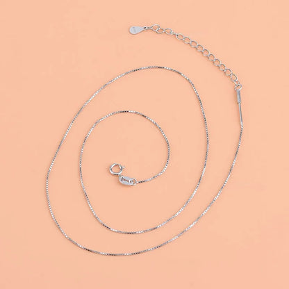 925 Sterling Silver Necklace Women DIY Beaded Box Chain Thread Necklace Bare Chain Twist Chain Swivel Chain