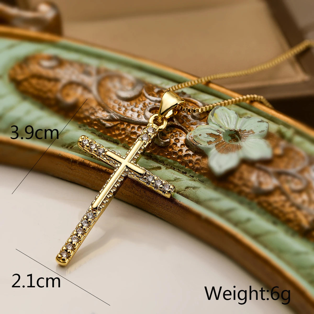 Fashion Female Cross Pendants Gold Color AAA CZ Stone Cross Pendant Necklace Jewelry For Men/Women Wholesale