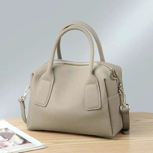 Baiye genuine leather women's bags, handbags, high-quality cowhide handbags, fashionable shoulder bags