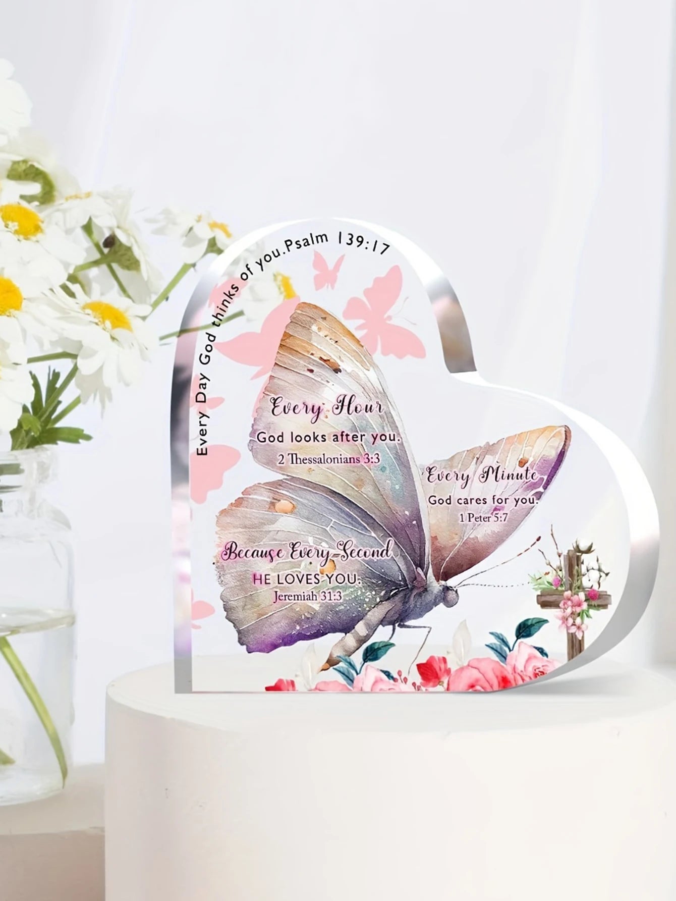 1pc Acrylic Christian Women Gift Bible Inspiration Gift Love Religious Gift Birthday Gift Women Friendship Gift Desktop Ornament