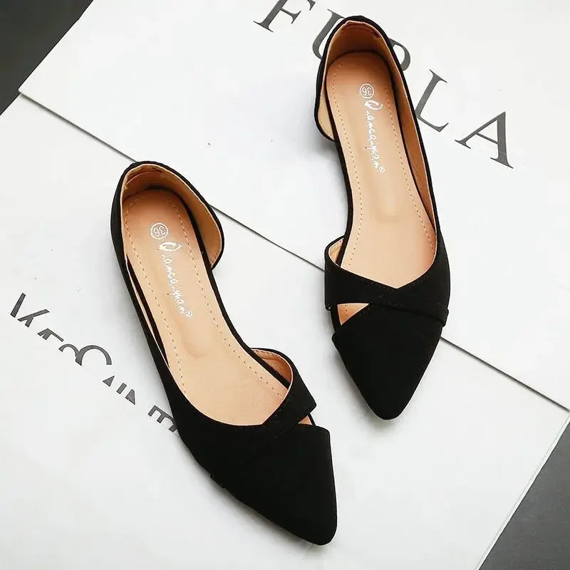 Lastest Shoes For Women Fashion Woman Flats Pointed Toe Hot Trendy Offer Genuine Mark Luxury Brand Cheap Clearance