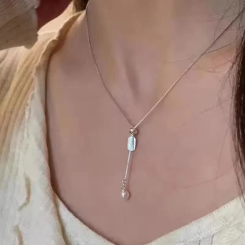 925 Sterling Silver Necklaces For Women Simple Chain Fashion Minimalist Pendant Necklaces Adjustable Necklace Birthday Gift